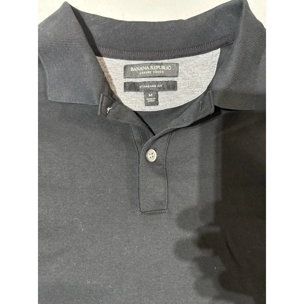 Banana Republic Polo Shirt Adult Medium Black Casual‎ Golf Rugby Outdoor Men